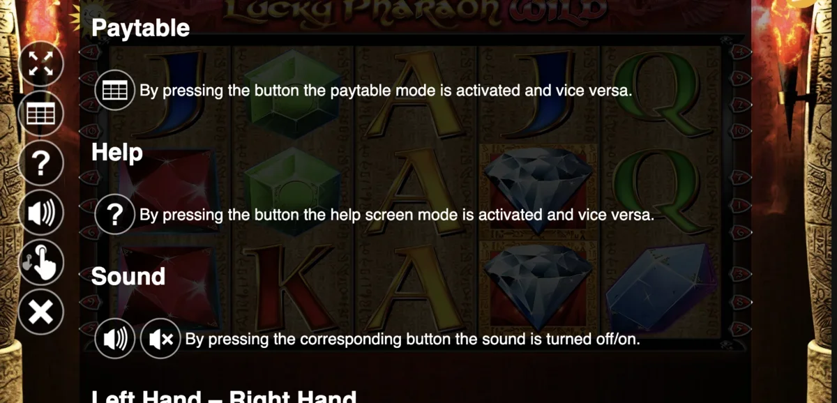 Lucky Pharaohs spilinterface